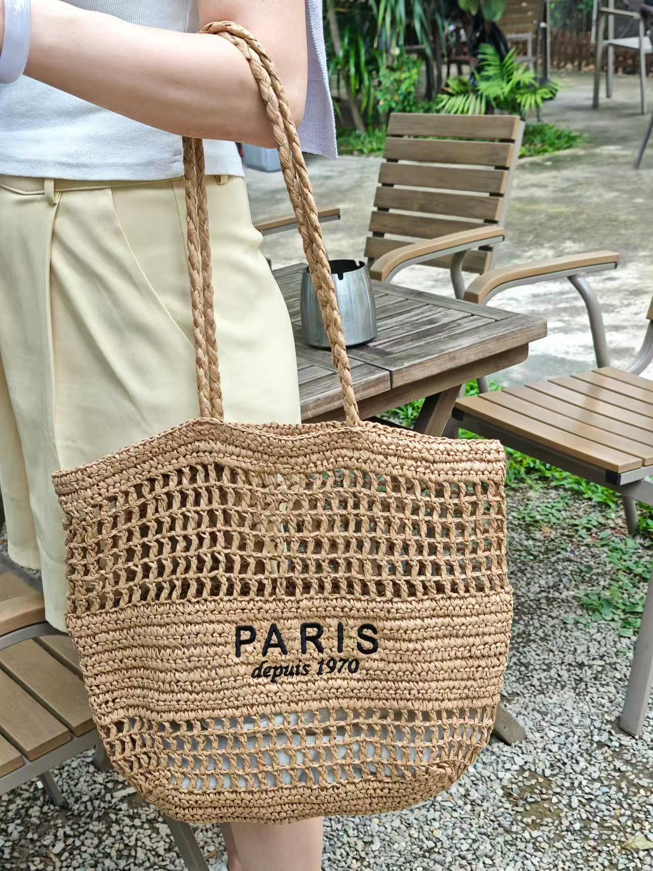 Trendy Woven Straw Shoulder Bag – Large Capacity Summer Beach Vacation Tote