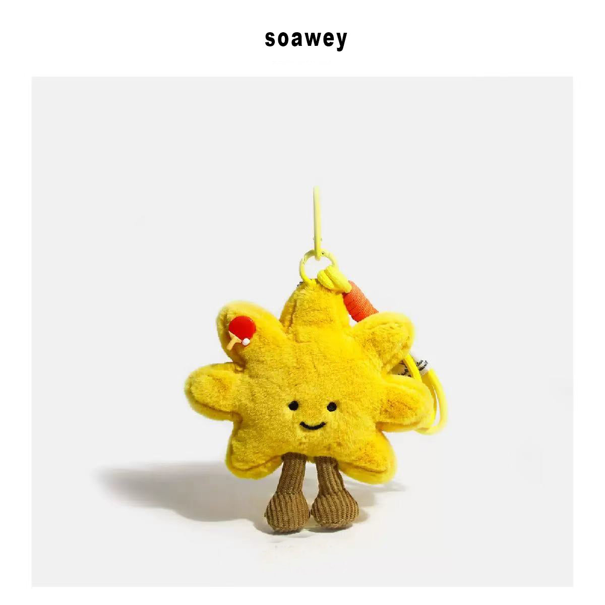 2 figures | Cute Sunny Plush Keychain – Soft Flower Sun Bag Charm with Goggles & Hat | Backpack Pendant Gift for Students & Couples