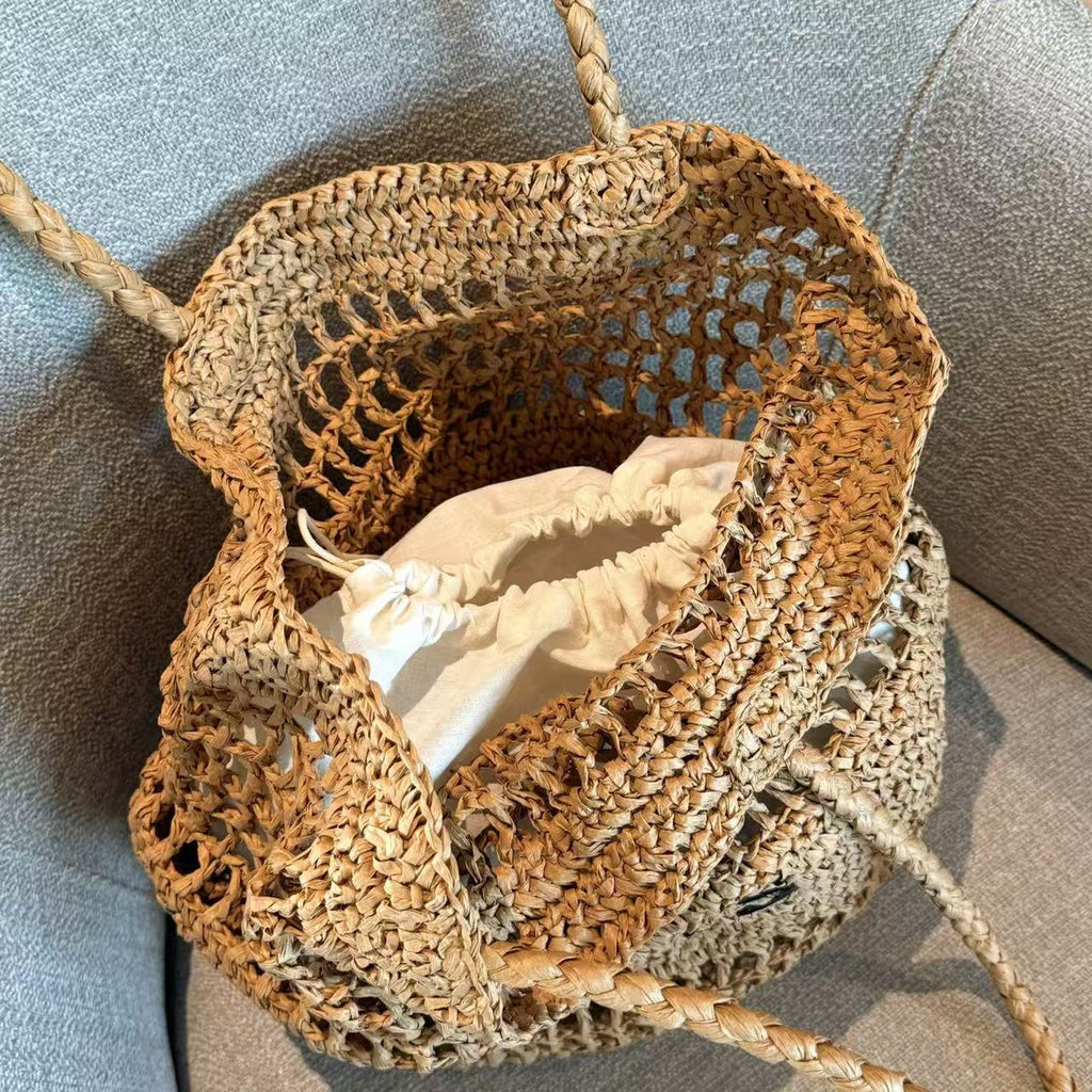 Trendy Woven Straw Shoulder Bag – Large Capacity Summer Beach Vacation Tote