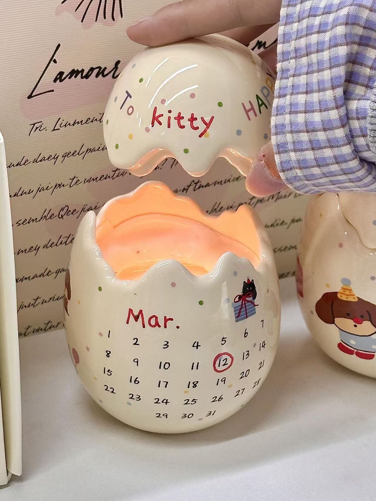 Birthday Calendar Egg Candle