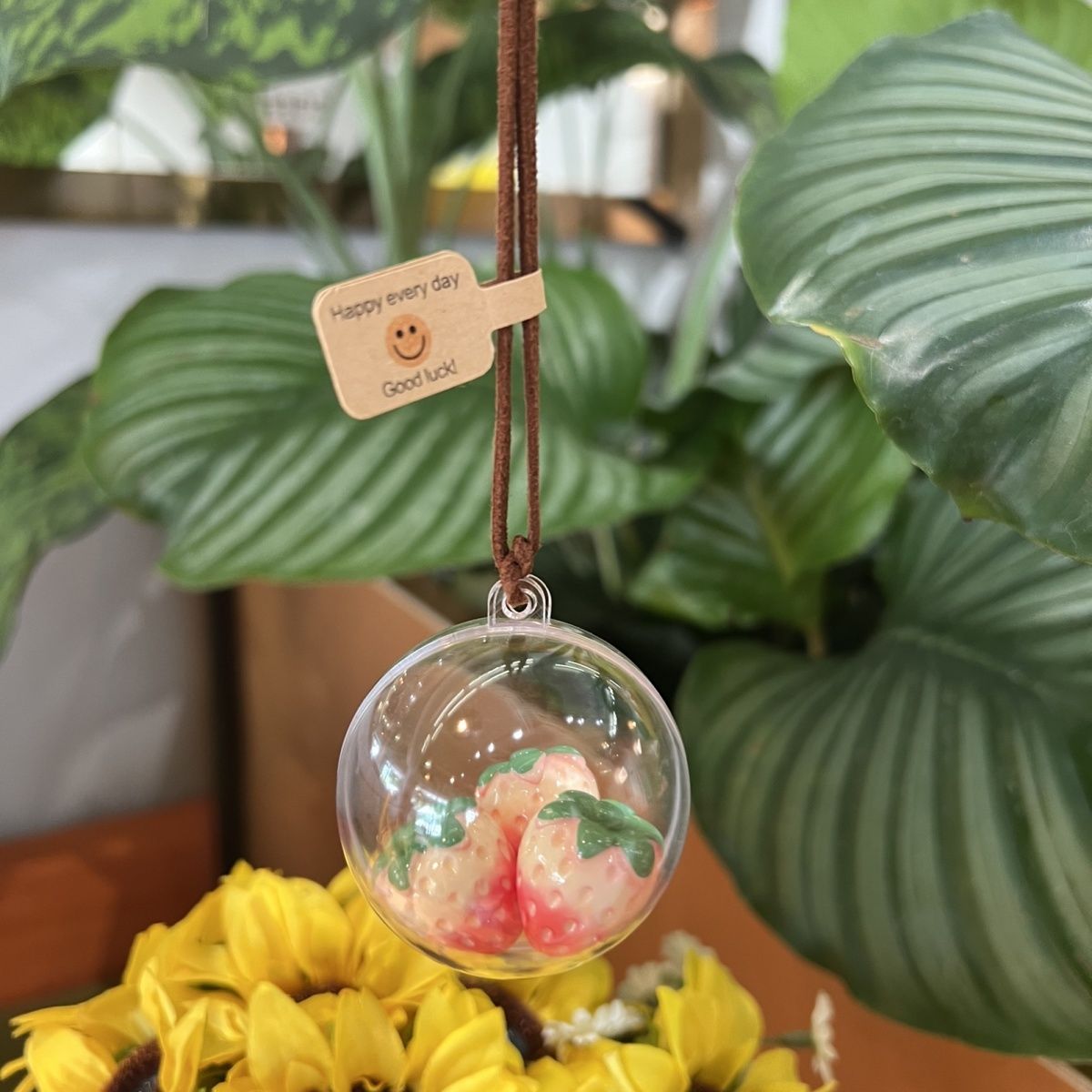 Strawberry Keychain for Backpack & Car, Cute Bag Charm, Couple Gift Accessory