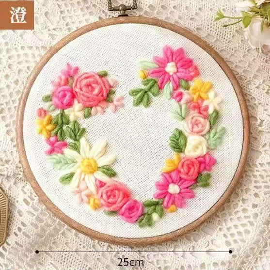 DIY Punch Needle Embroidery Kit  Floral Wall Hanging Craft Set, Handmade Home Decor Gift