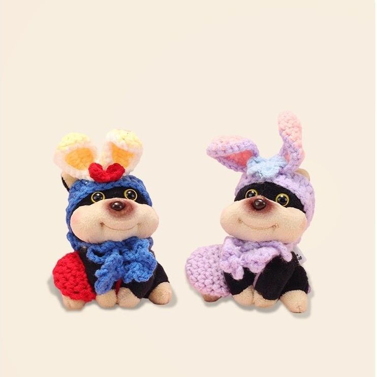 Adorable Plush Dog Keychain - Bunny Ear Puppy Doll for Bag, Backpack & Car Keys, Cute Collectible Gift