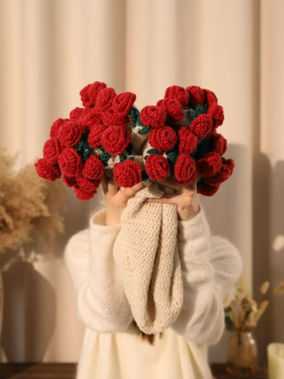 Crocheted Bouquet Blanket, Handmade Soft, Lightweight, and Romantic Rose Knitted Shawl Blanket.  the perfect gift for Mom or Friends..