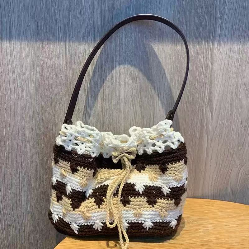 Handmade Crochet Shoulder Bag – Stylish Knitted Tote for Women