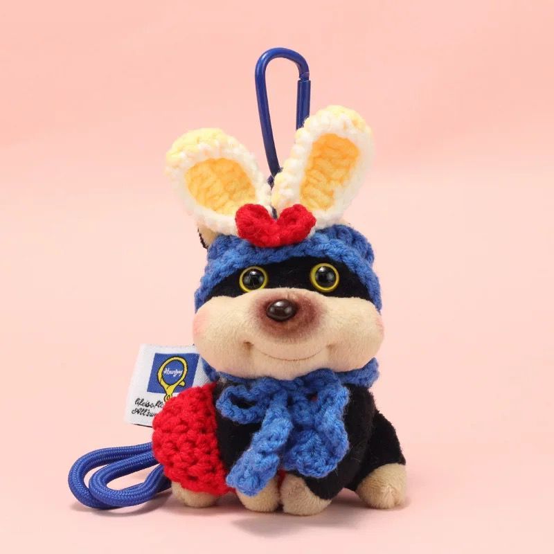 Adorable Plush Dog Keychain - Bunny Ear Puppy Doll for Bag, Backpack & Car Keys, Cute Collectible Gift