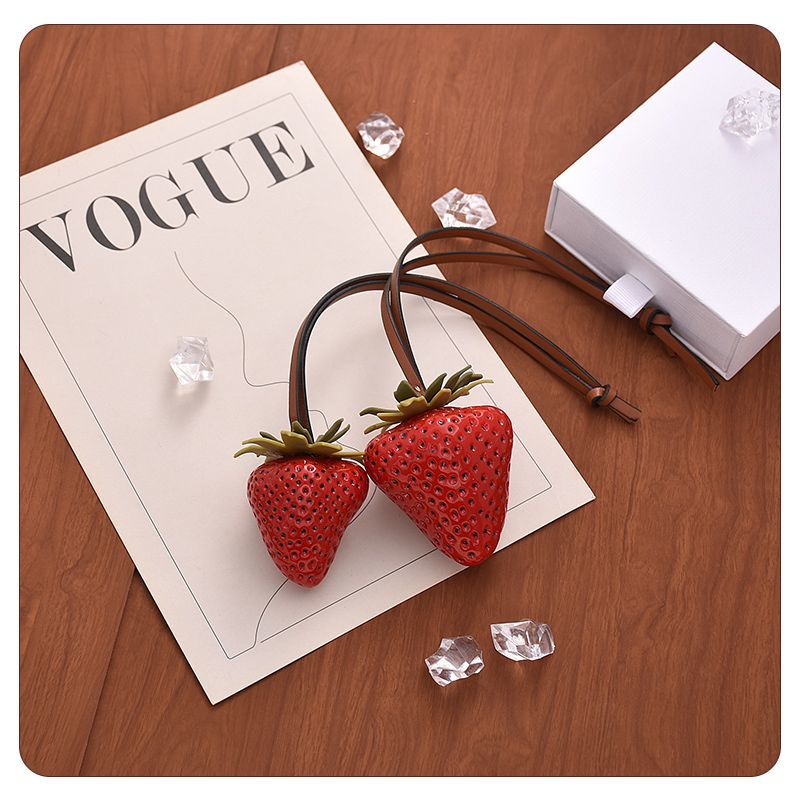 Strawberry Keychain for Backpack & Car, Cute Bag Charm, Couple Gift Accessory
