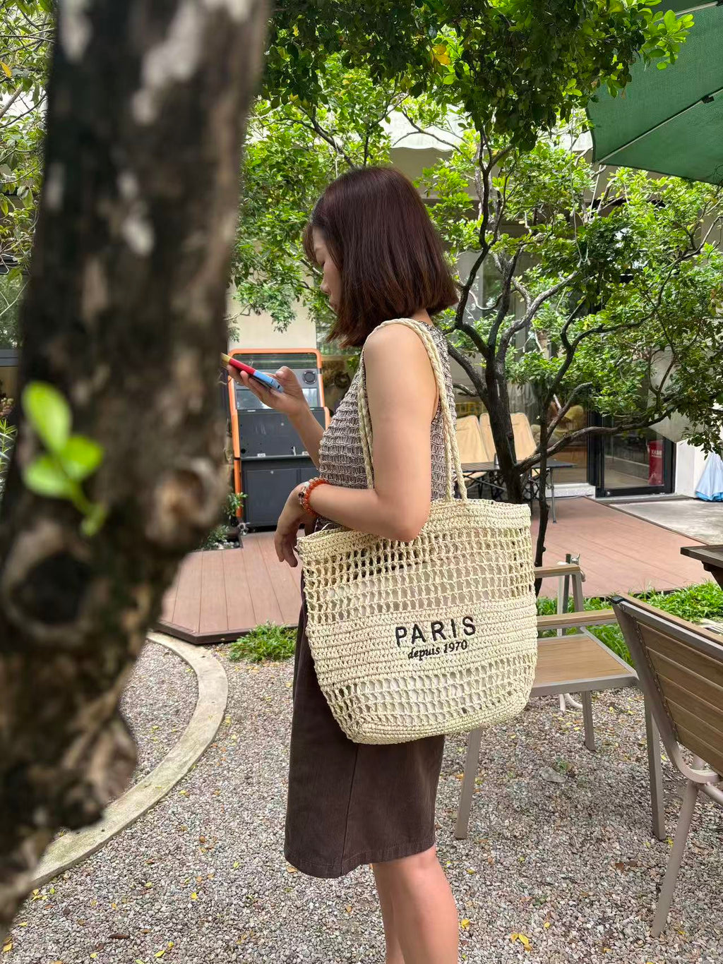 Trendy Woven Straw Shoulder Bag – Large Capacity Summer Beach Vacation Tote