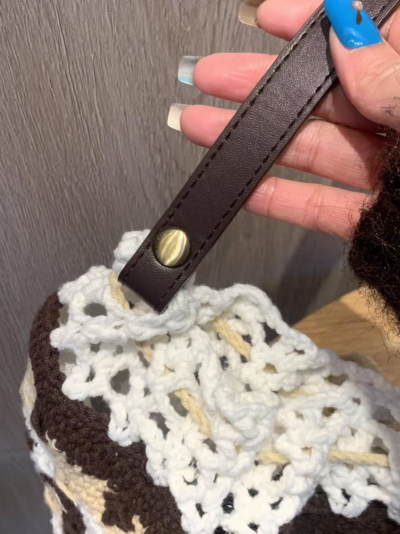 Handmade Crochet Shoulder Bag – Stylish Knitted Tote for Women