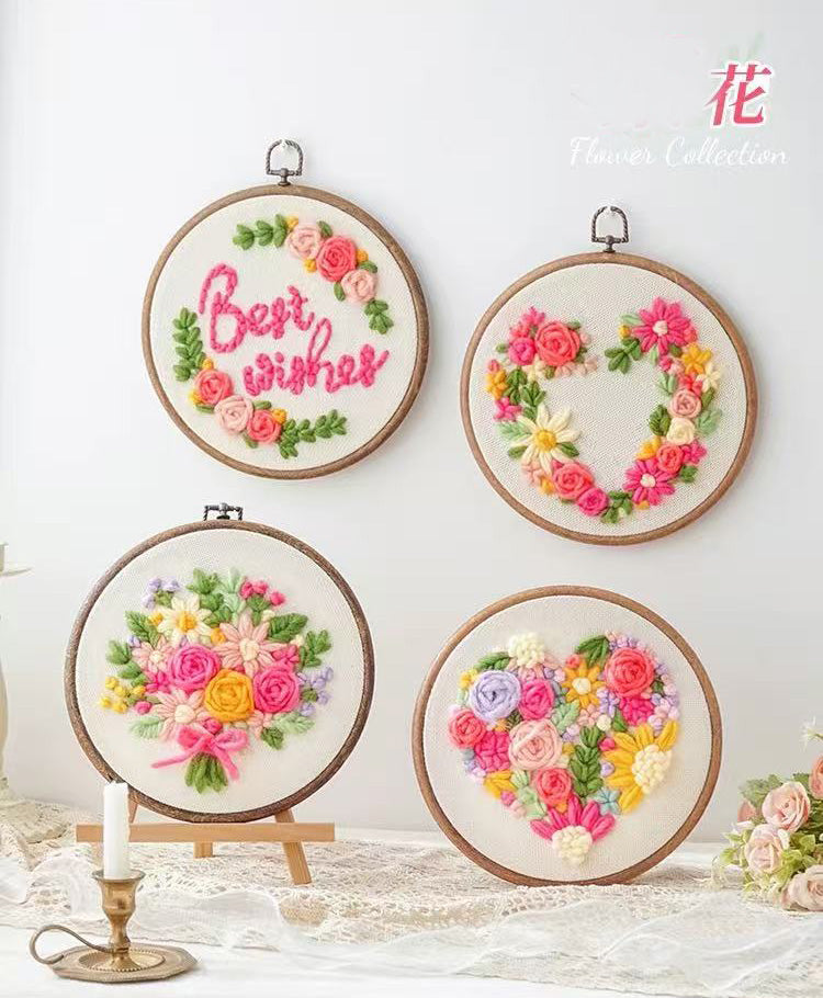 DIY Punch Needle Embroidery Kit  Floral Wall Hanging Craft Set, Handmade Home Decor Gift