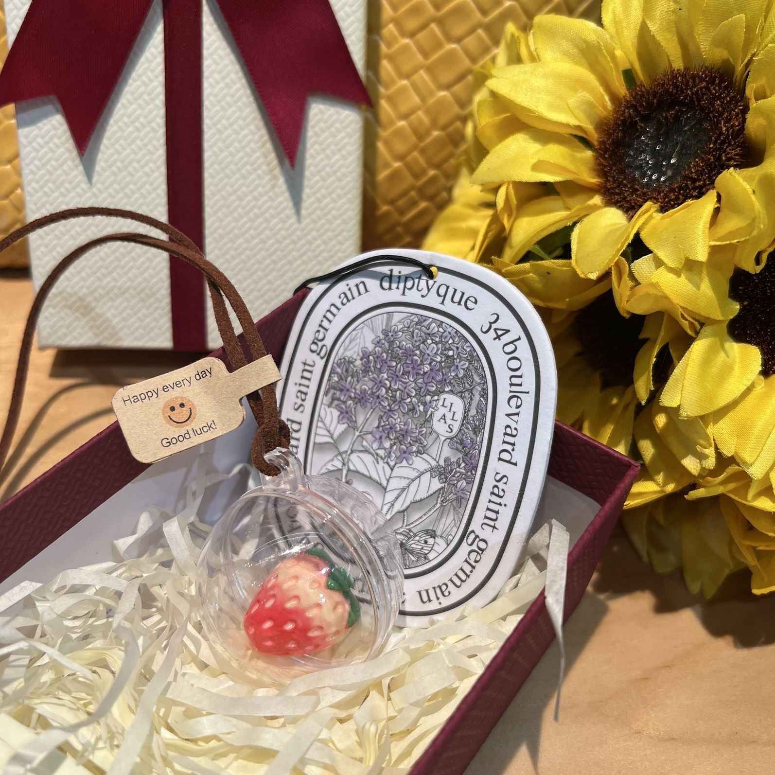 Strawberry Keychain for Backpack & Car, Cute Bag Charm, Couple Gift Accessory