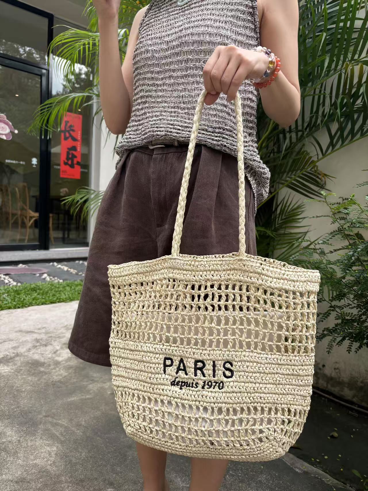 Trendy Woven Straw Shoulder Bag – Large Capacity Summer Beach Vacation Tote