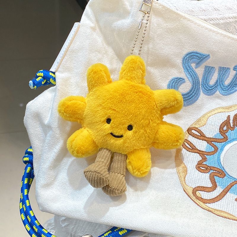 Adorable Sunflower Plush Toy - Cute Backpack Charm for School, Car Keychain, Couple & Student Gift Idea