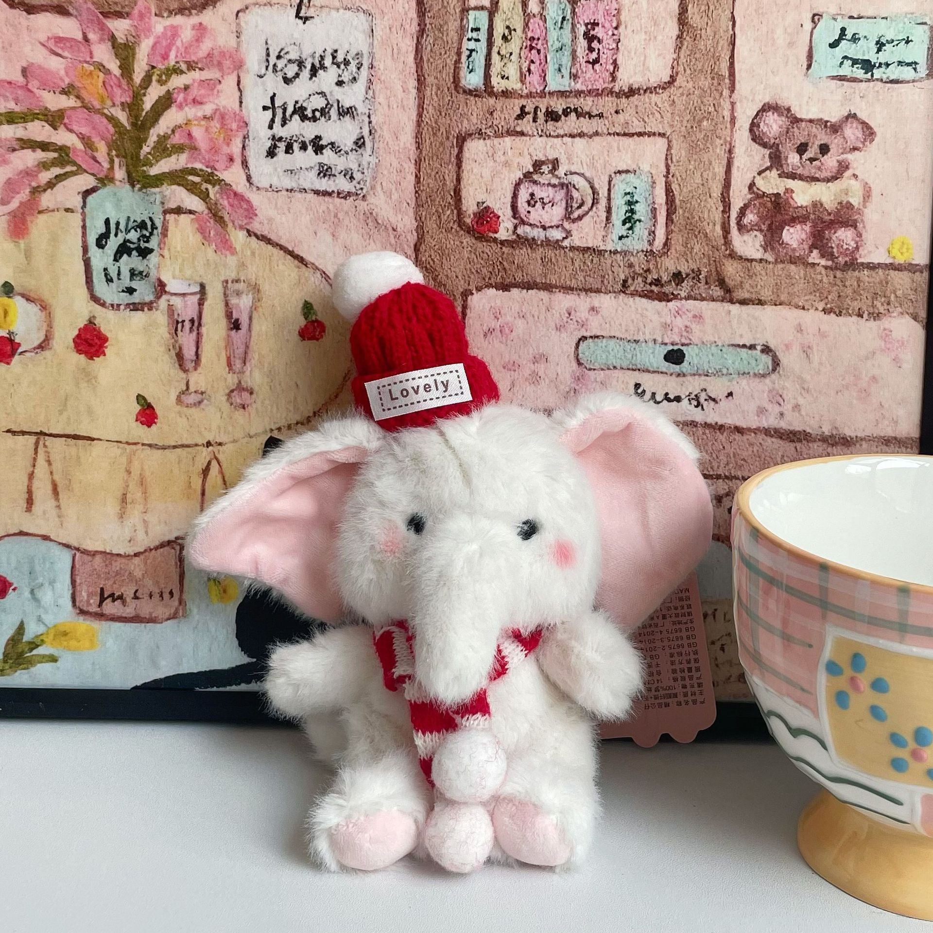 Cute Elephant Plush Keychain - Adorable Cartoon Bag Charm, Car Accessory & Gift for Best Friend