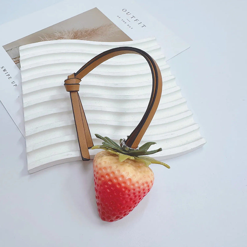 Strawberry Keychain for Backpack & Car, Cute Bag Charm, Couple Gift Accessory