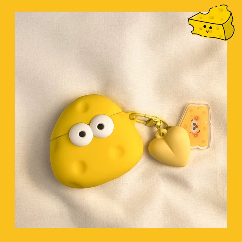 3D Cheese AirPods Case for AirPods 1/2/3/4/5/Pro - Cute Silicone Protective Cover