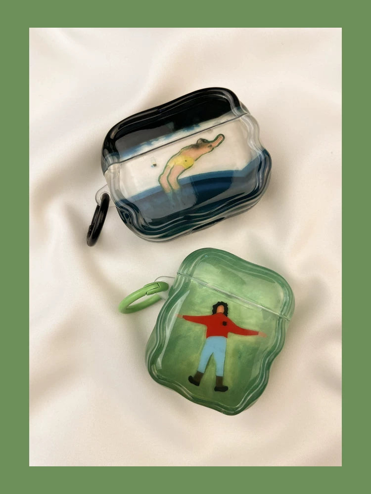 Green Grass Lawn Relaxing Art AirPods Case for AirPods 1/2/3/4/5/Pro - Artistic Protective Cover