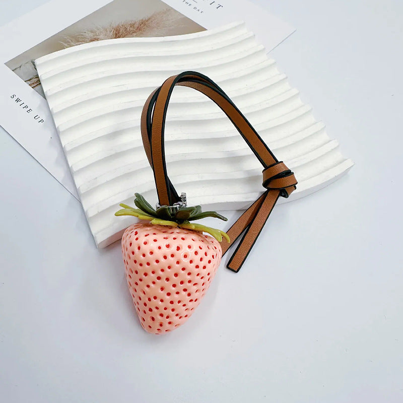 Strawberry Keychain for Backpack & Car, Cute Bag Charm, Couple Gift Accessory