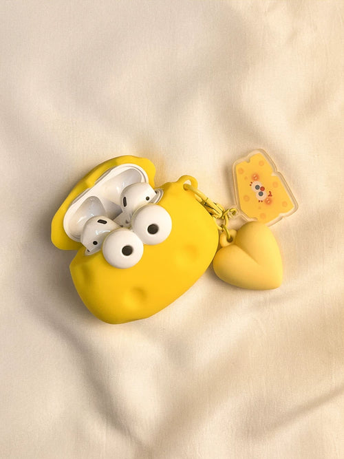3D Cheese AirPods Case for AirPods 1/2/3/4/5/Pro - Cute Silicone Protective Cover