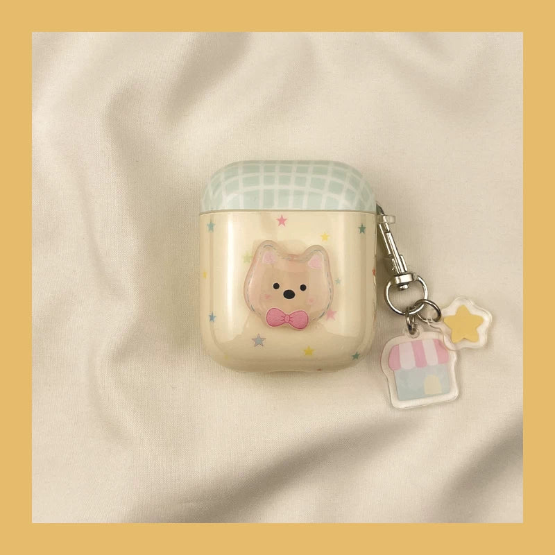 Colorful Star Westie Dog AirPods Case for AirPods 1/2/3/4/5/Pro - Cute Protective Cover