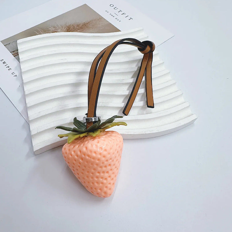 Strawberry Keychain for Backpack & Car, Cute Bag Charm, Couple Gift Accessory