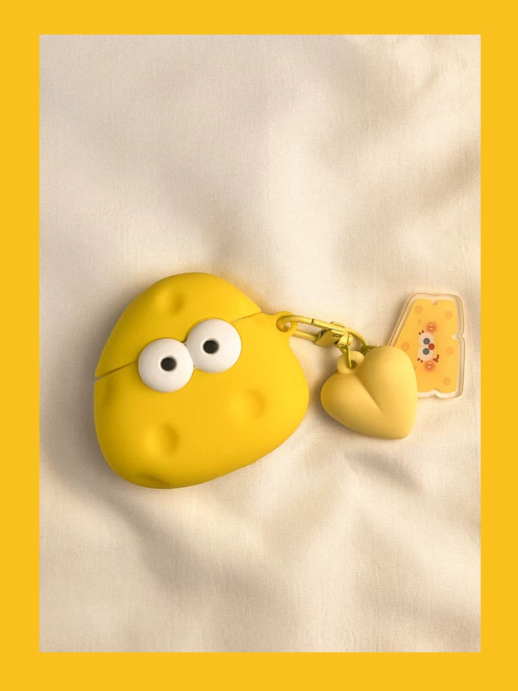 3D Cheese AirPods Case for AirPods 1/2/3/4/5/Pro - Cute Silicone Protective Cover