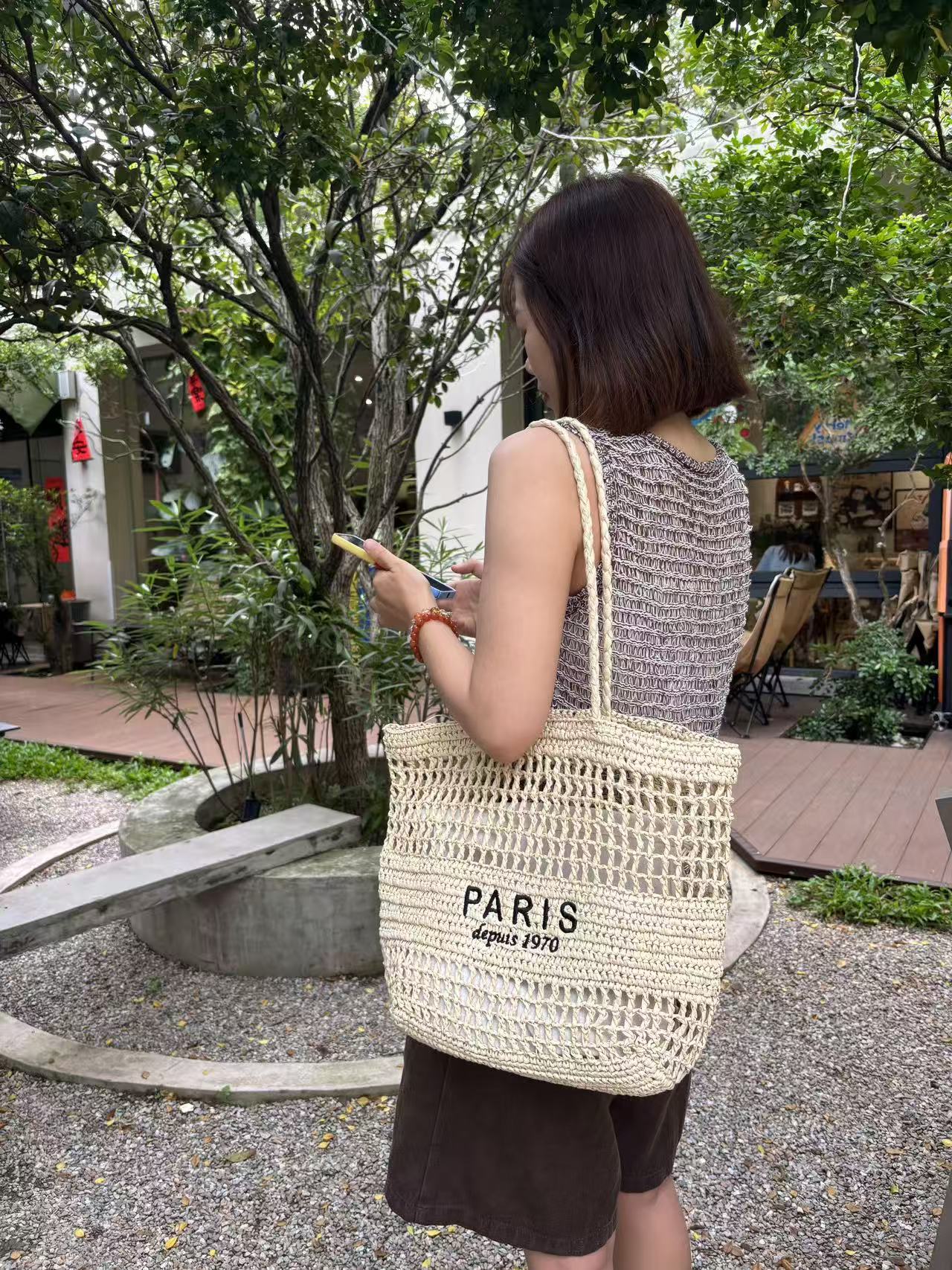 Trendy Woven Straw Shoulder Bag – Large Capacity Summer Beach Vacation Tote