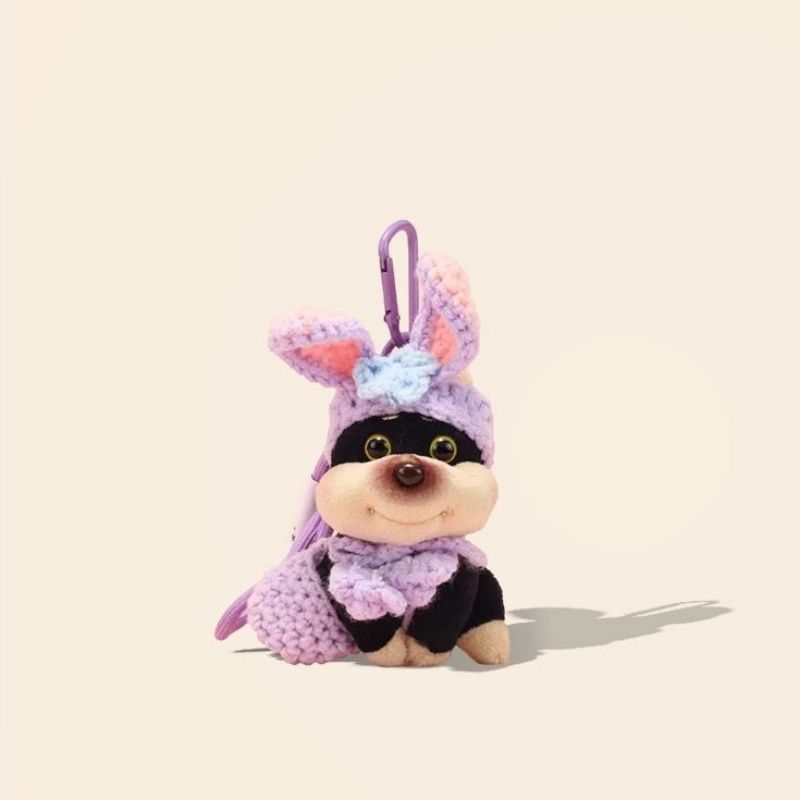 Adorable Plush Dog Keychain - Bunny Ear Puppy Doll for Bag, Backpack & Car Keys, Cute Collectible Gift
