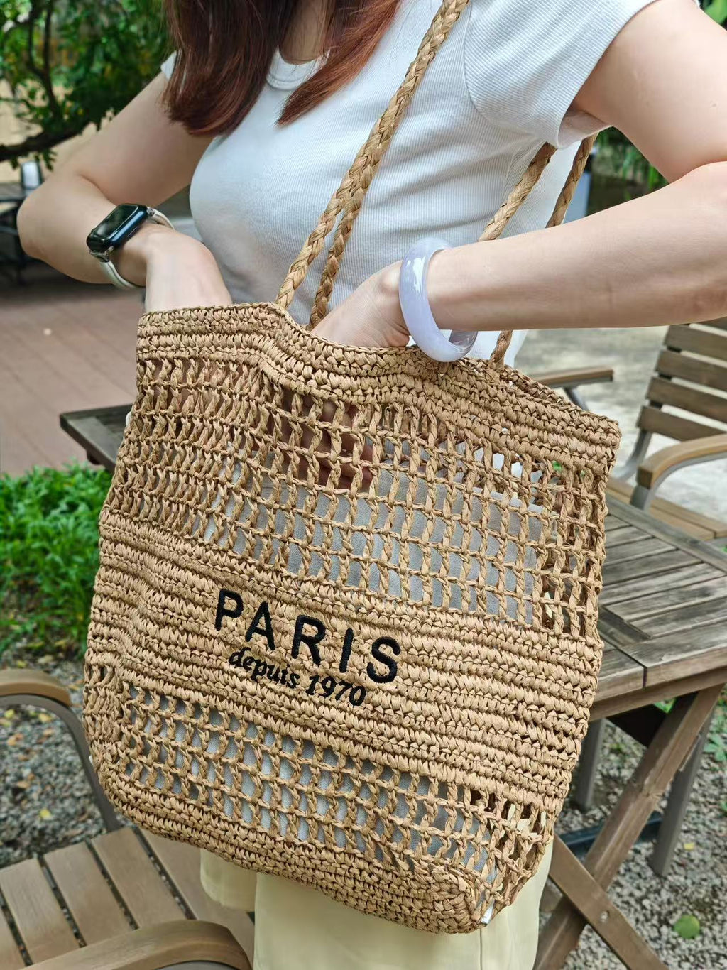 Trendy Woven Straw Shoulder Bag – Large Capacity Summer Beach Vacation Tote