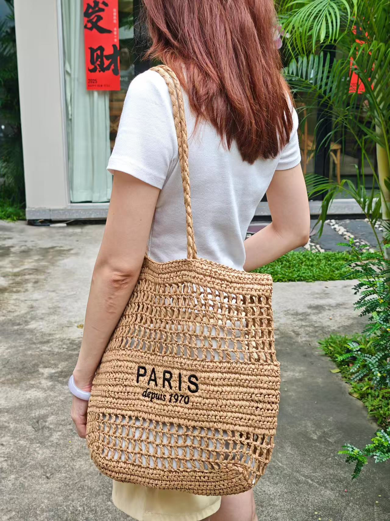 Trendy Woven Straw Shoulder Bag – Large Capacity Summer Beach Vacation Tote