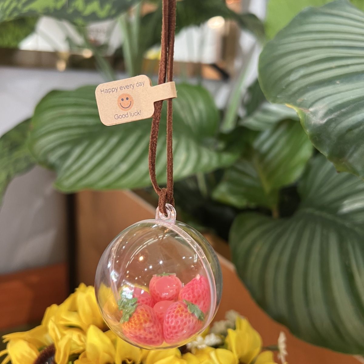 Strawberry Keychain for Backpack & Car, Cute Bag Charm, Couple Gift Accessory