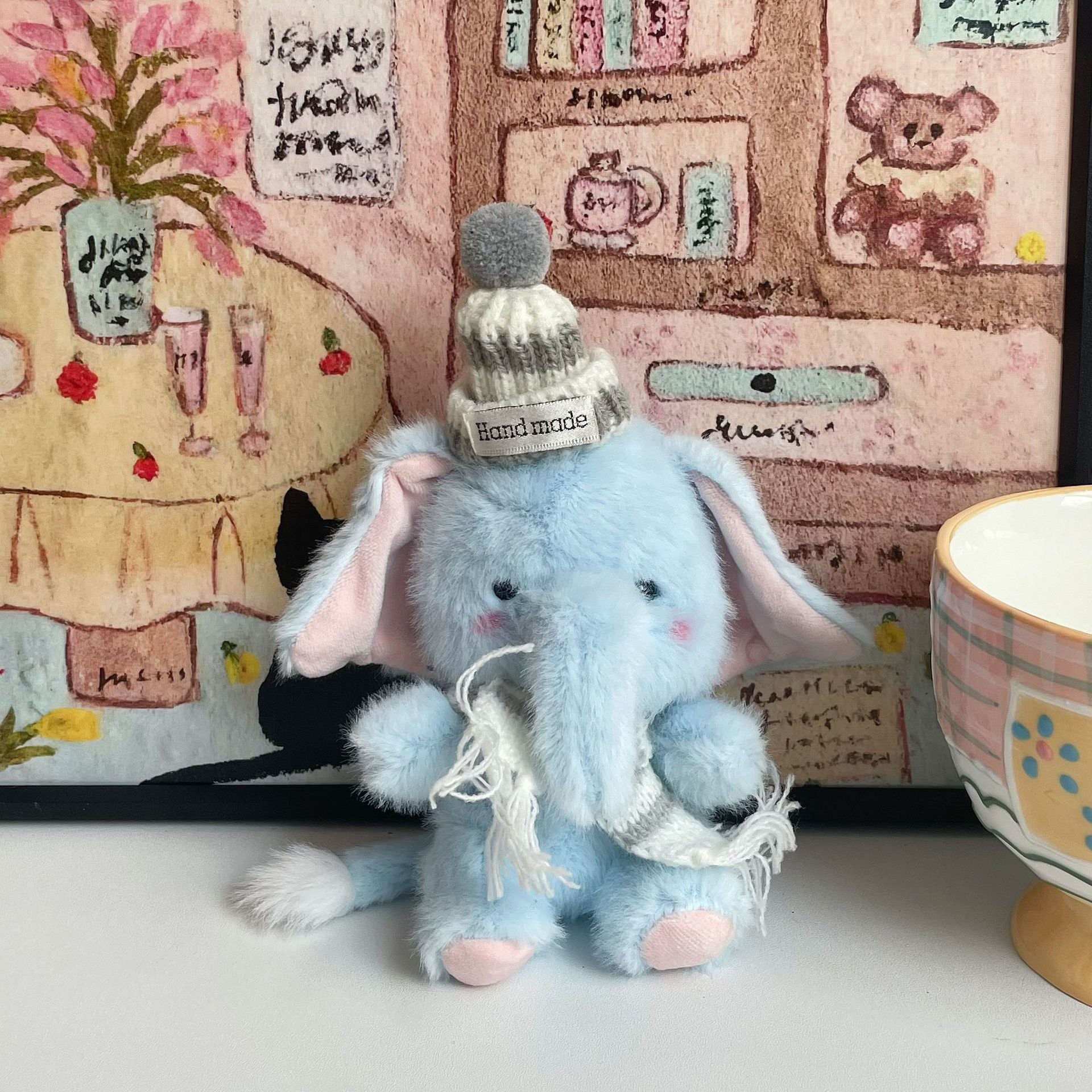 Cute Elephant Plush Keychain - Adorable Cartoon Bag Charm, Car Accessory & Gift for Best Friend