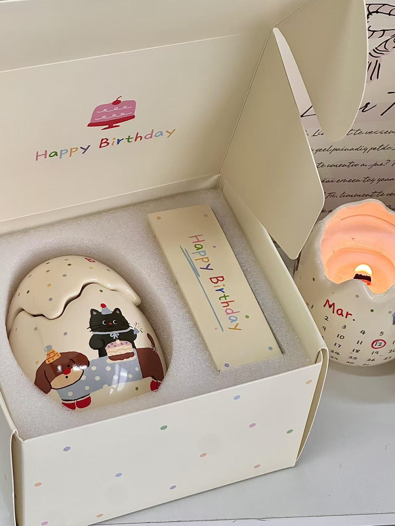 Birthday Calendar Egg Candle