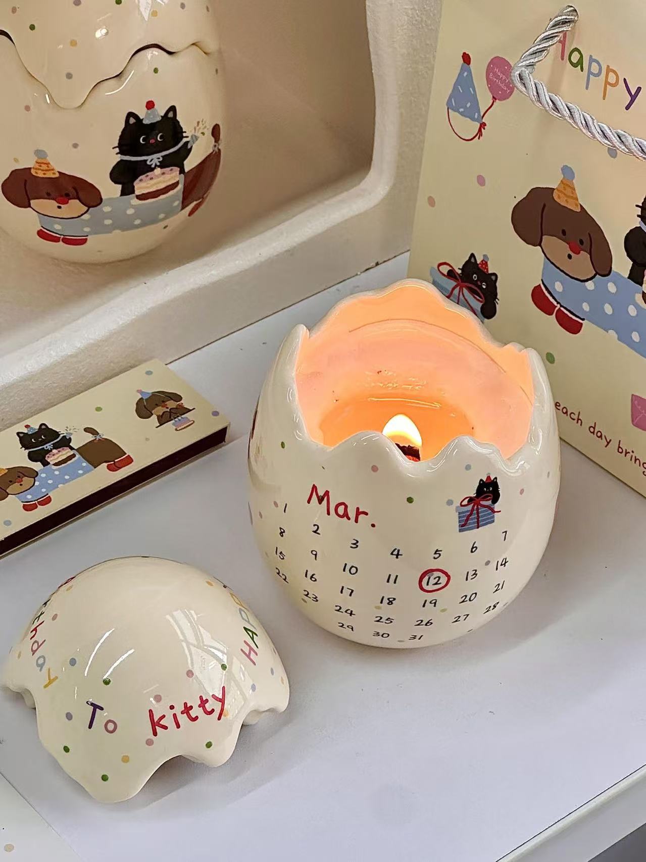 Birthday Calendar Egg Candle