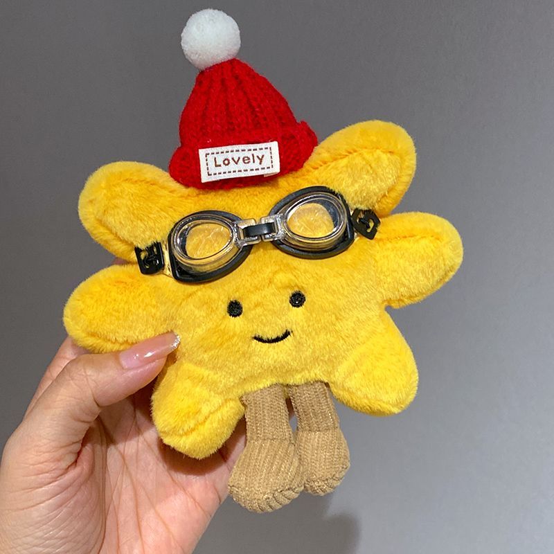 Adorable Sunflower Plush Toy - Cute Backpack Charm for School, Car Keychain, Couple & Student Gift Idea