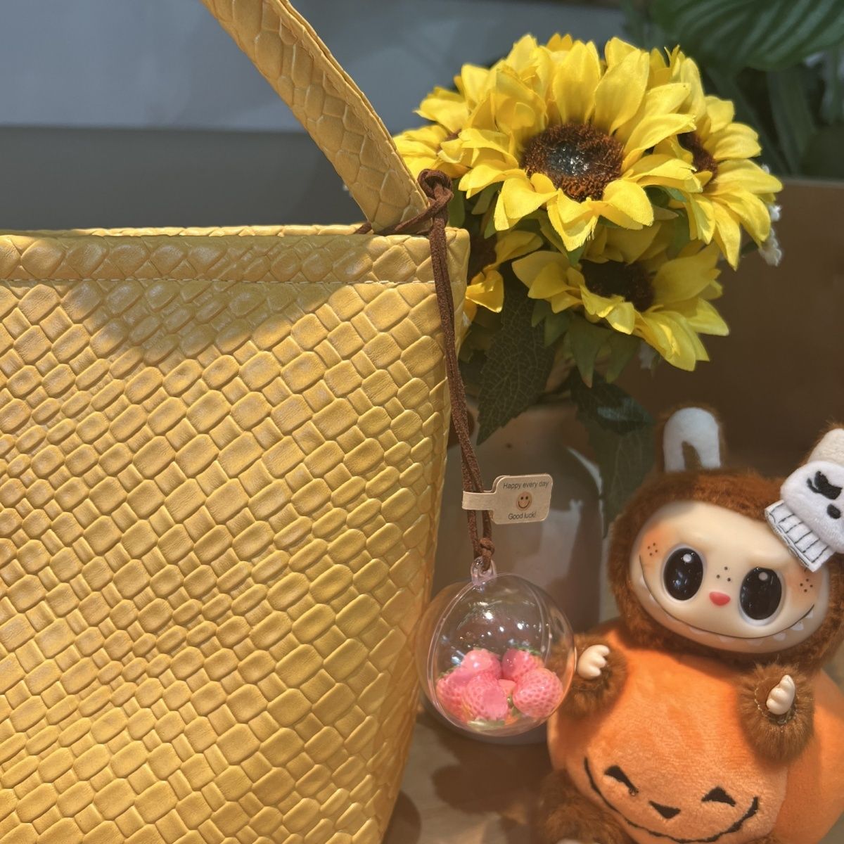 Strawberry Keychain for Backpack & Car, Cute Bag Charm, Couple Gift Accessory