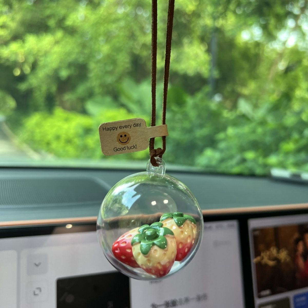 Strawberry Keychain for Backpack & Car, Cute Bag Charm, Couple Gift Accessory