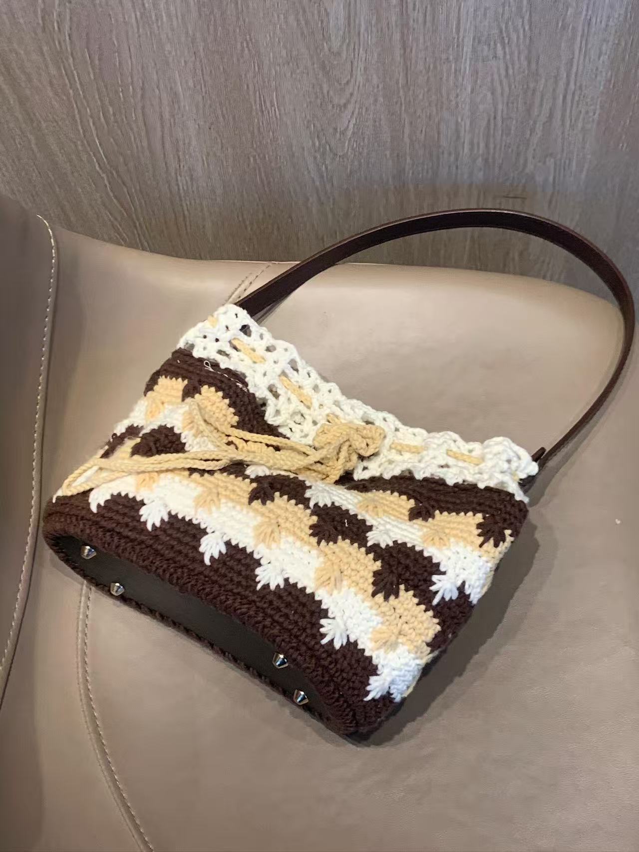 Handmade Crochet Shoulder Bag – Stylish Knitted Tote for Women