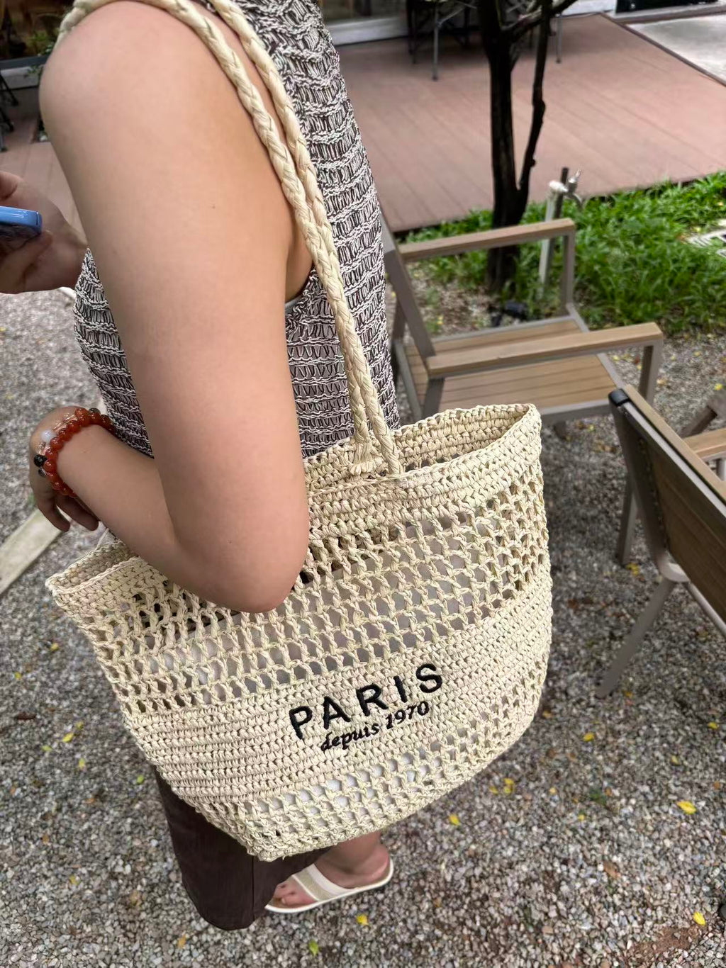 Trendy Woven Straw Shoulder Bag – Large Capacity Summer Beach Vacation Tote