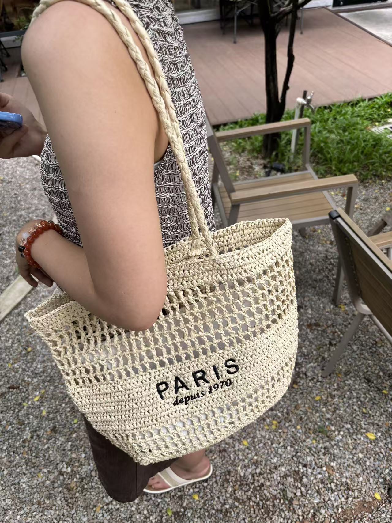 Trendy Woven Straw Shoulder Bag – Large Capacity Summer Beach Vacation Tote